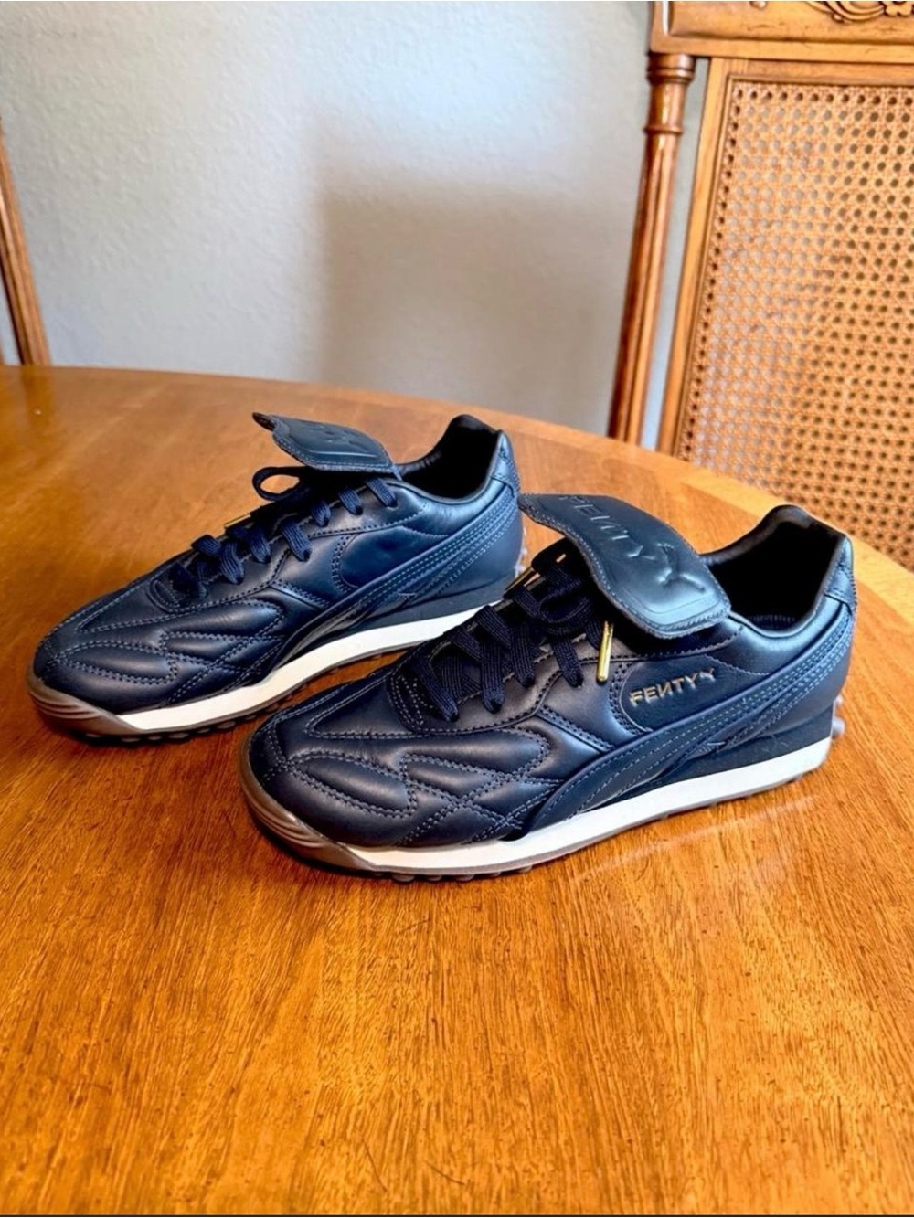 PUMA x FENTY Women's Navy Leather Athletic Sneakers Brand New - Picture 3 of 5
